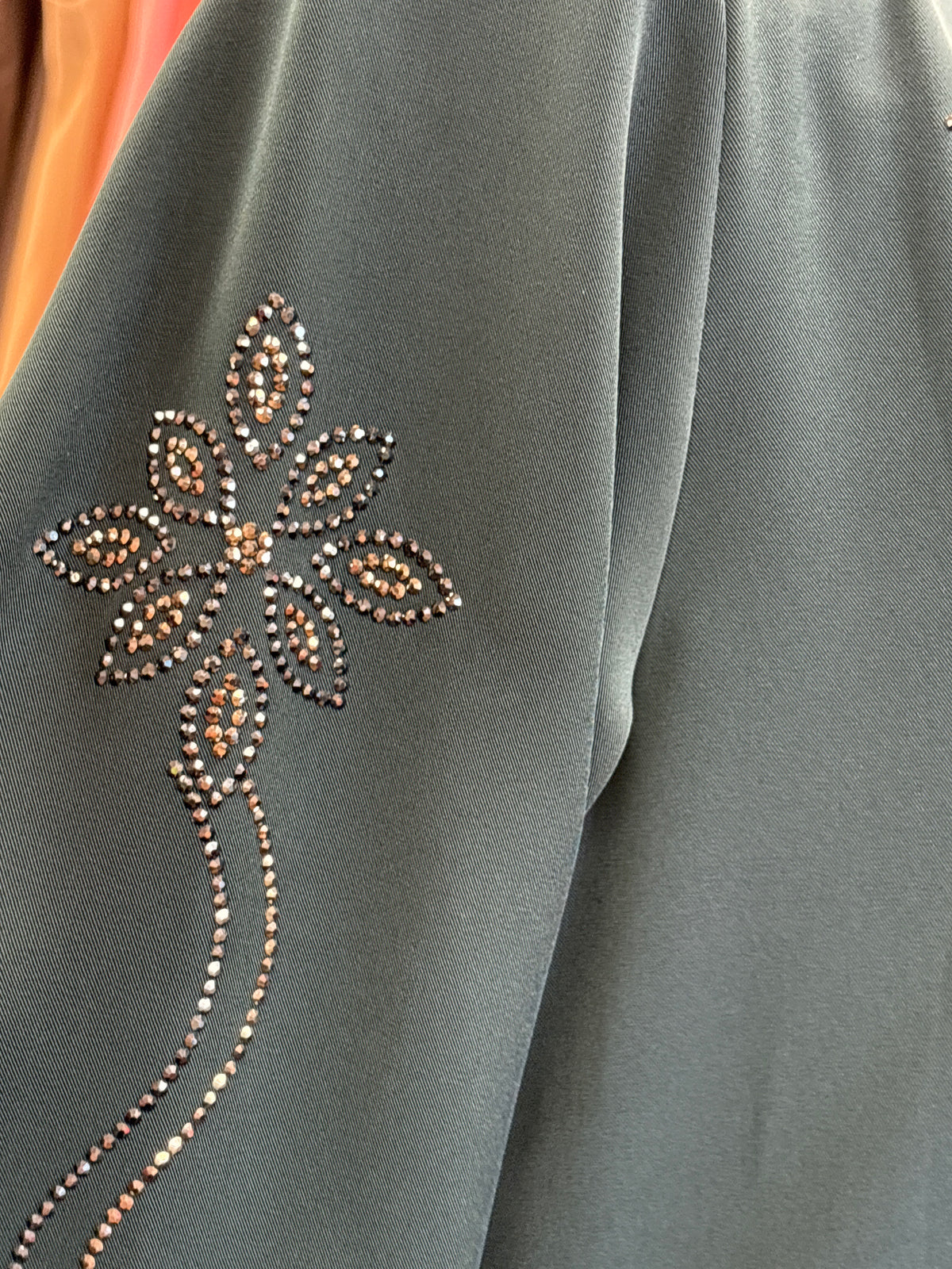 Floral Abaya (Olive)
