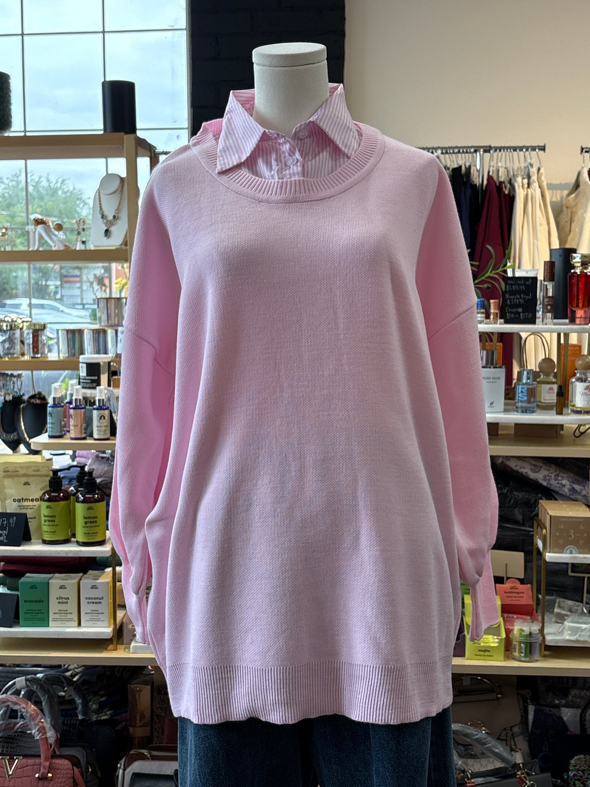 Rose Oversized Layered Sweater.