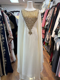 Iraqi Hashimi Dress – Ivory & Gold