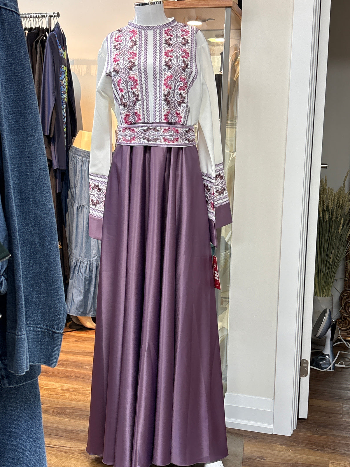Thobe Al Amal purple Palestinian thobe made in Jordan, Mariam Fashion & Beauty Mississauga