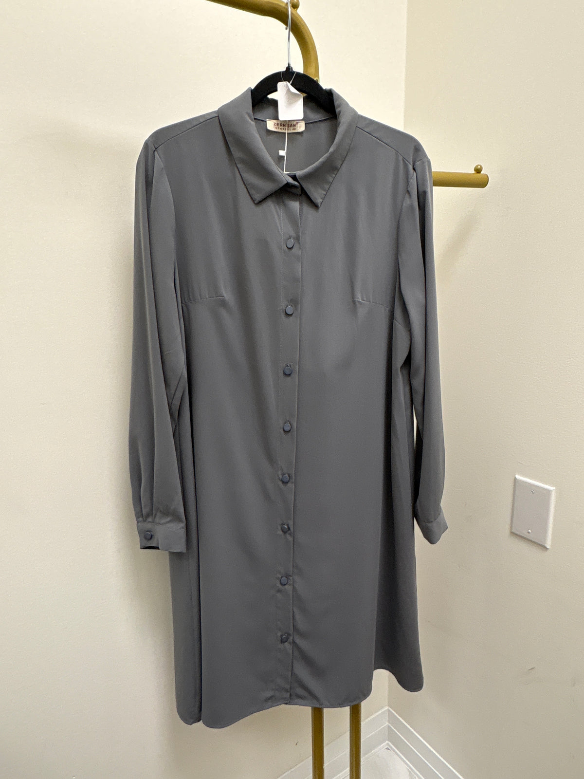 Slate Grey Button-Down Tunic