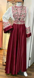 Thobe Al Amal red Palestinian thobe made in Jordan, Mariam Fashion & Beauty Mississauga