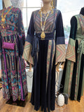 Thobe Al Turath navy and gold patchwork thobe made in Jordan, Mariam Fashion & Beauty Mississauga