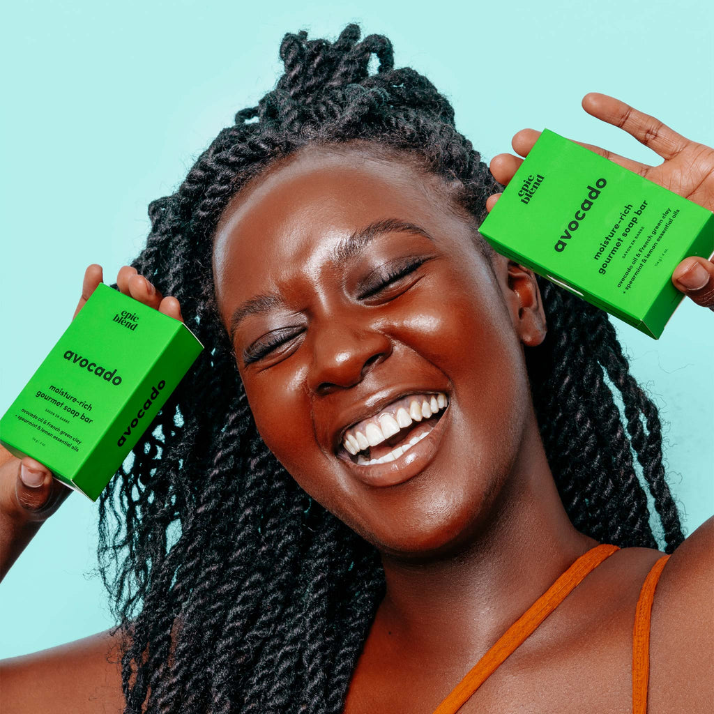 Epic Blend Avocado Bar Soap in hand