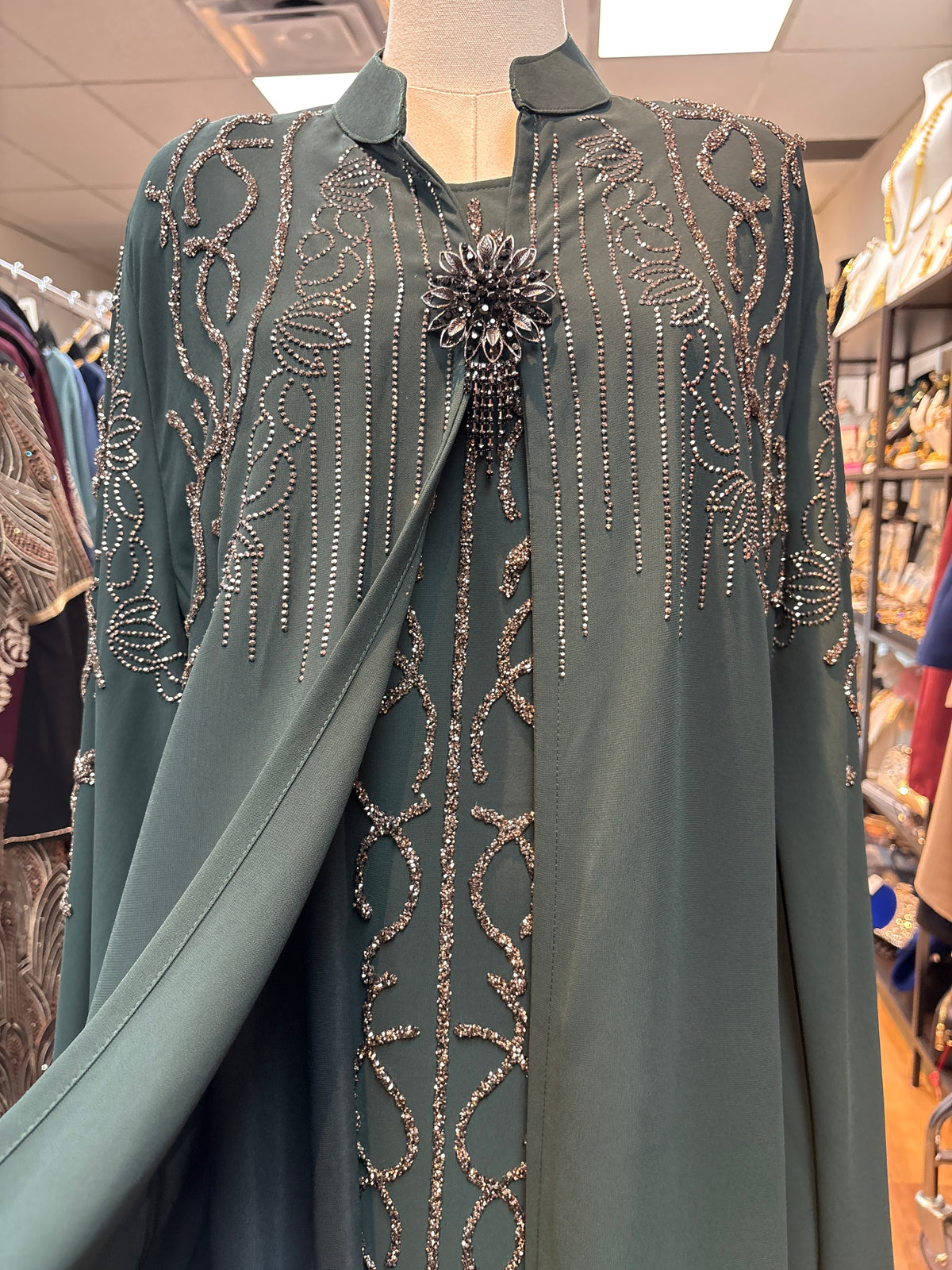 Jade Royale Embellished Abaya Set