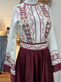 Thobe Al Amal maroon Palestinian thobe made in Jordan, Mariam Fashion & Beauty Mississauga