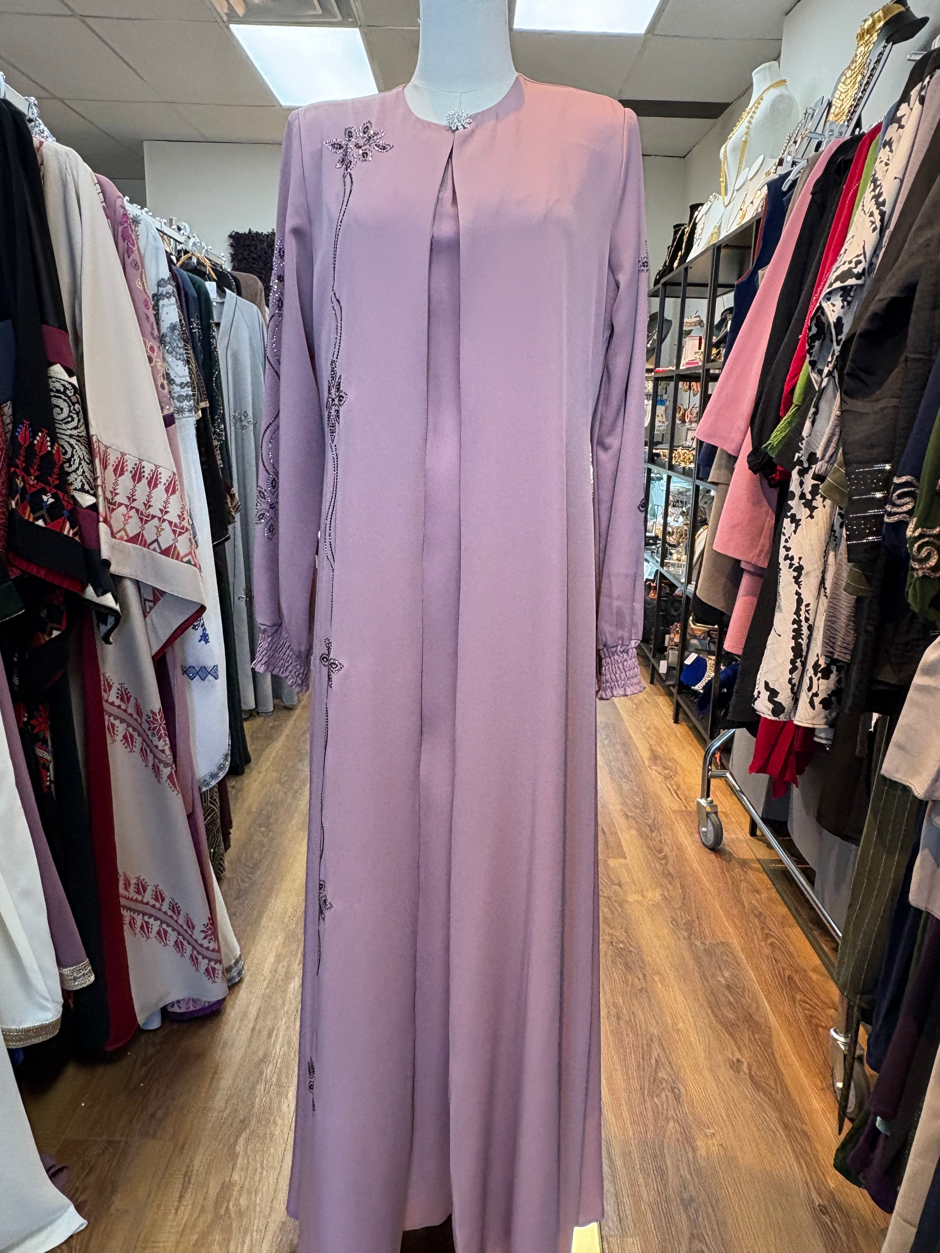 Floral Abaya Pink