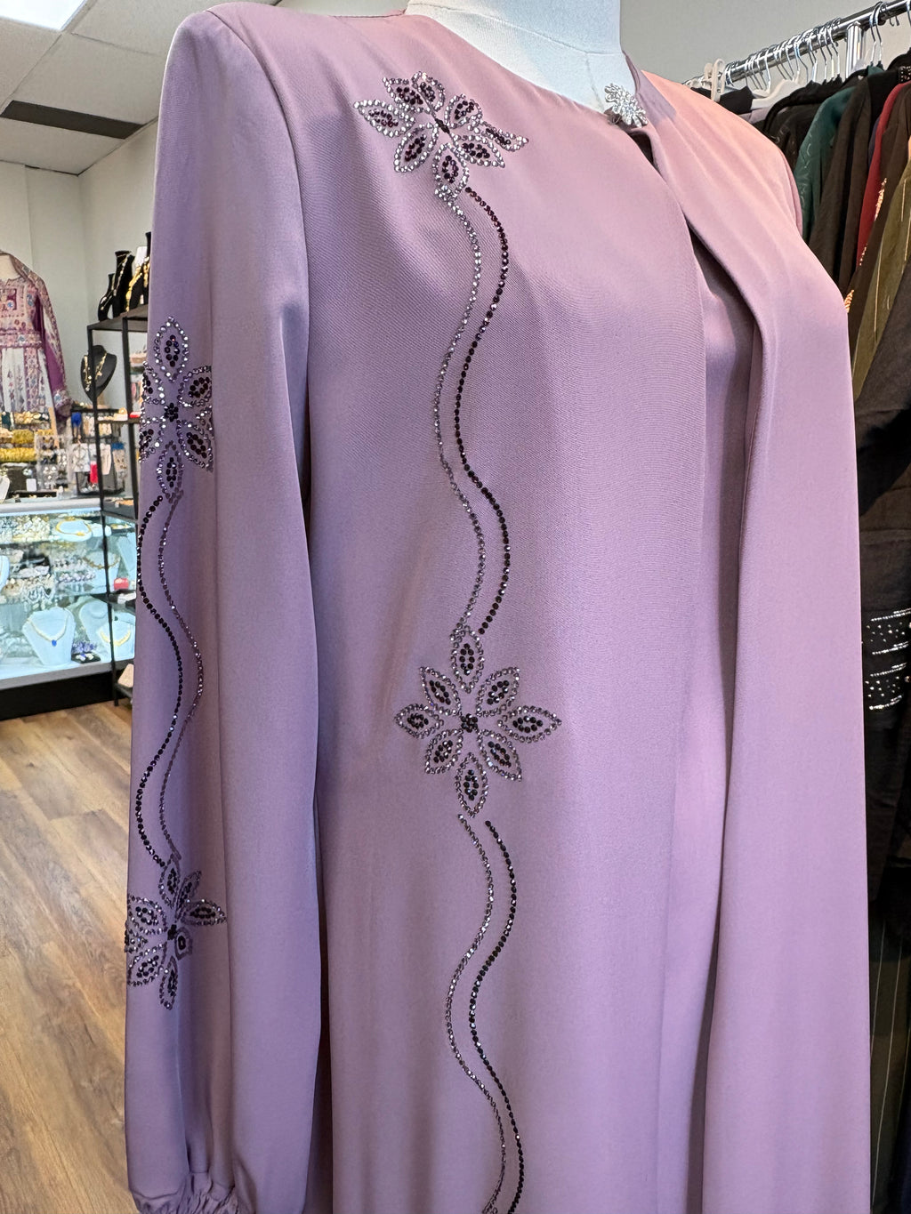 Floral Abaya Pink