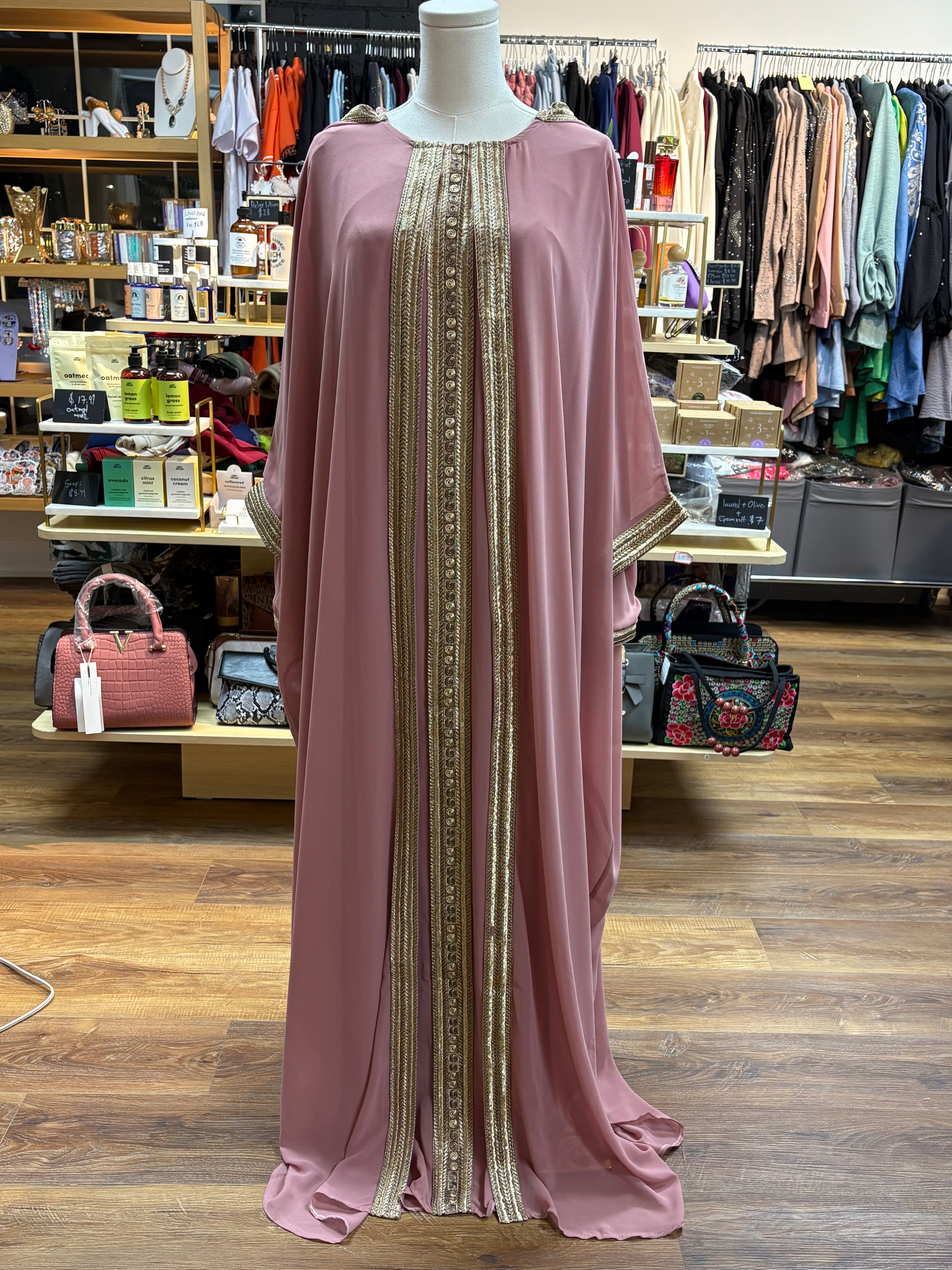 Butterfly Abaya Kaftan in pink – Mariam Fashion & Beauty Mississauga