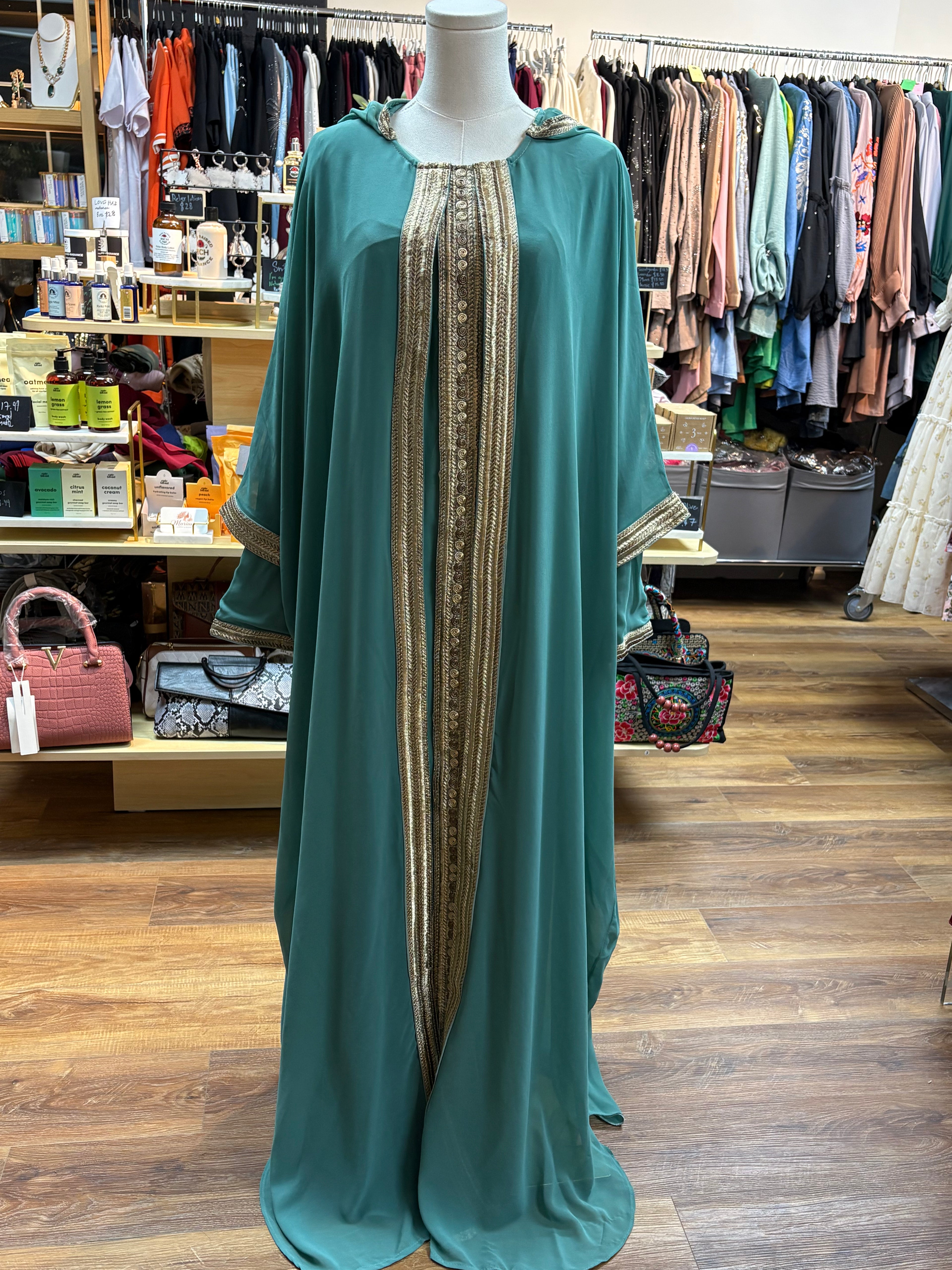 Butterfly Abaya Kaftan in turquoise – Mariam Fashion & Beauty Mississauga