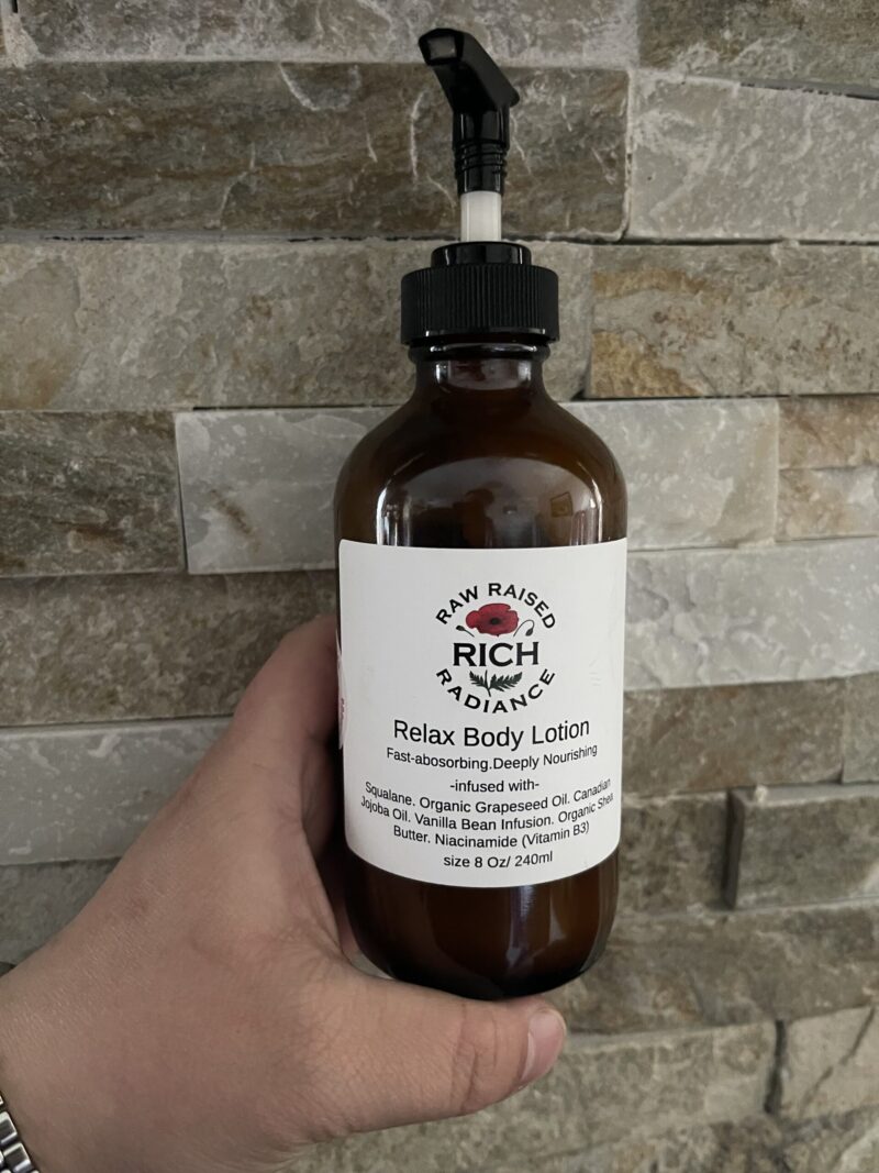 RELAX Body Lotion by Rich Raw Raised Radiance