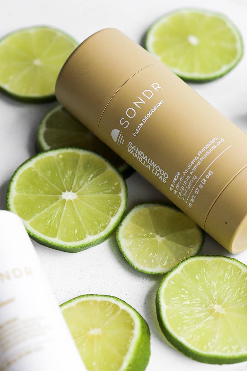 Sondr Sandalwood Vanilla Lime natural deodorant, full size