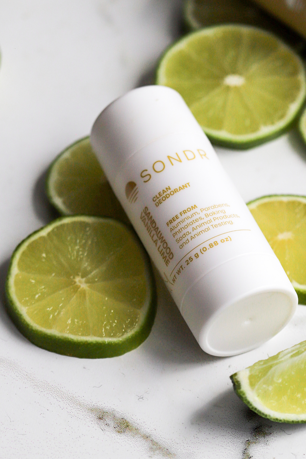 Sondr Sandalwood Vanilla Lime natural deodorant, travel mini